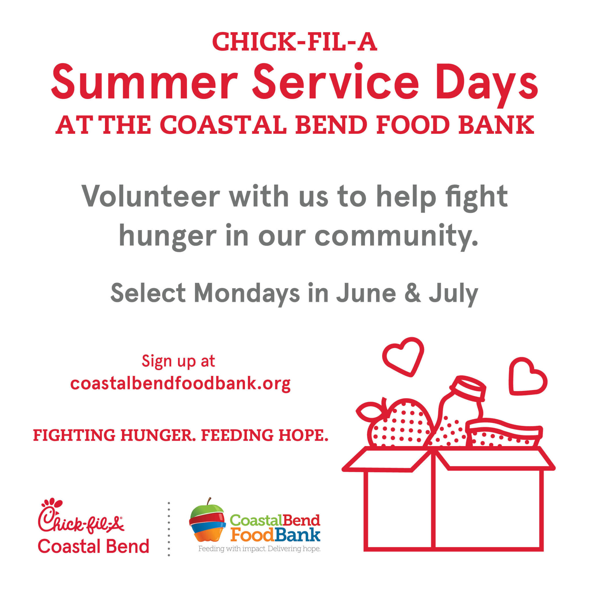 ChickFilA Summer Service Days Coastal Bend Food Bank